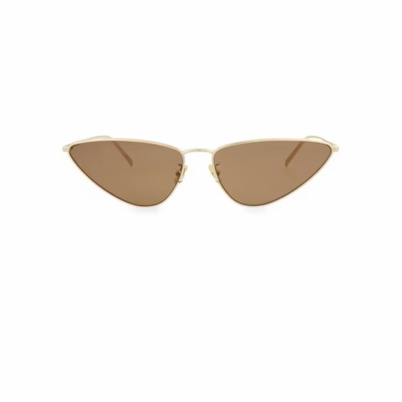 Saint Laurent 63 MM Gold Cat Eye Sunglasses - Picture 2 of 3